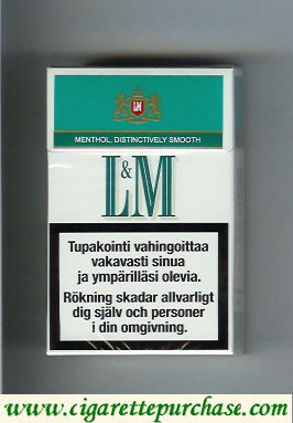 L&M Menthol Distinctively Smooth Menthol Cool cigarettes hard box